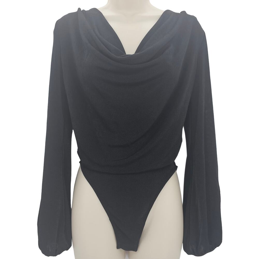 Band of the Free Womans size S Aggie Black Cowl Neck Bodysuit Long Sleeve NEW
